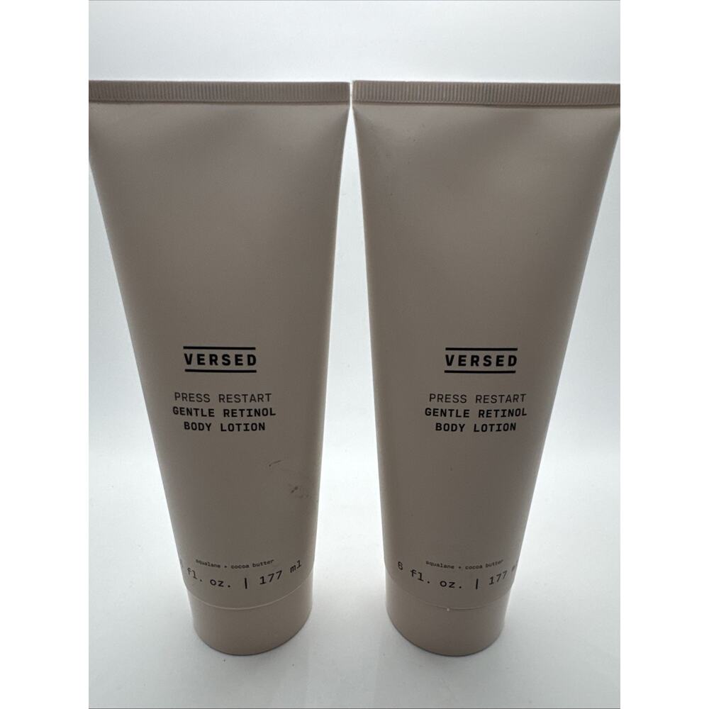 2 Pack Versed Press Restart Gentle Retinol Body Lotion Squalane Cocoa Butter 6oz
